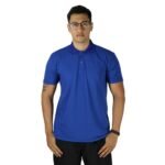 Camisa masculina polo manga curta gola pronta piquet pa azul royal
