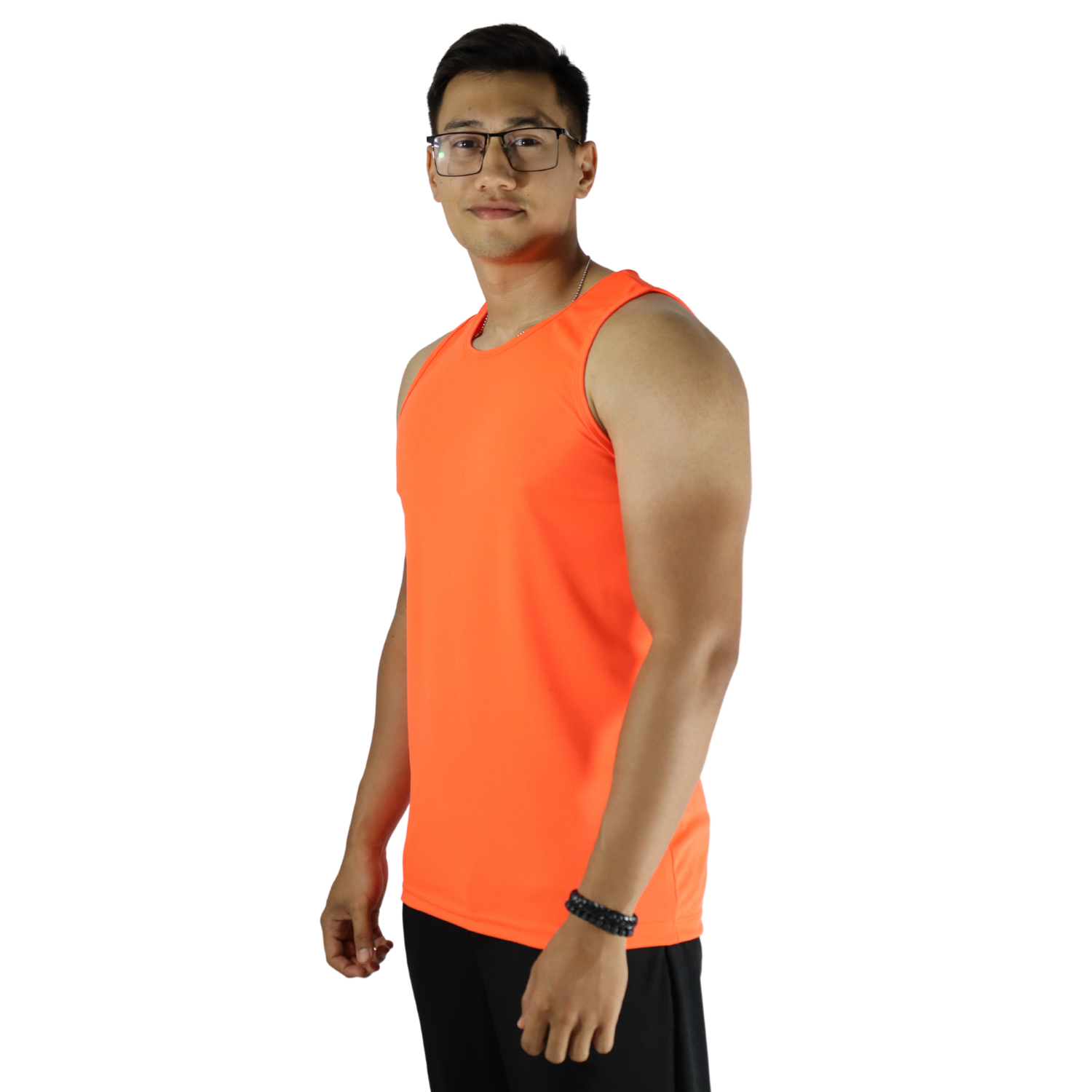 000002 Regata masculina tradicional tecido cacharrel laranja - Imagem 3