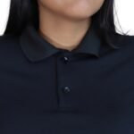 Camisa feminina polo gola pronta manga curta piquet pa preto - Imagem 4