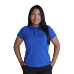 Camisa feminina polo gola pronta manga curta piquet pa azul royal