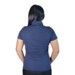 Camisa feminina polo gola pronta manga curta piquet pa azul marinho - Imagem 2