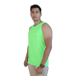 Regata masculina tradicional tecido aerodry verde limão - Imagem 2