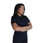 Camisa feminina polo gola pronta manga curta piquet pa preto - Imagem 2