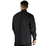 Camisa masculina social slim manga longa oxfordine preto - Imagem 3