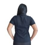 Camisa feminina polo gola pronta manga curta piquet pa preto - Imagem 3