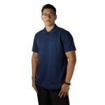 Camisa masculina polo manga curta gola pronta piquet pa azul marinho - Imagem 2