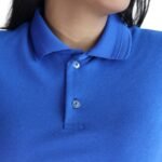 Camisa feminina polo gola pronta manga curta piquet pa azul royal - Imagem 4