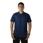 Camisa masculina polo manga curta gola pronta piquet pa azul marinho