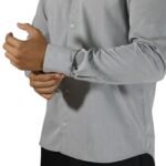 Camisa masculina social manga longa tricoline cinza - Imagem 4