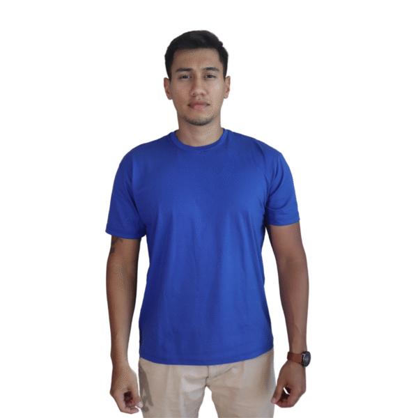 Camiseta masculina malha menegotti confort 100% algodão azul royal