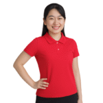 Camisa feminina polo gola pronta manga curta piquet pa vermelho