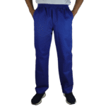 Calça masculina com elástico brim leve azul royal