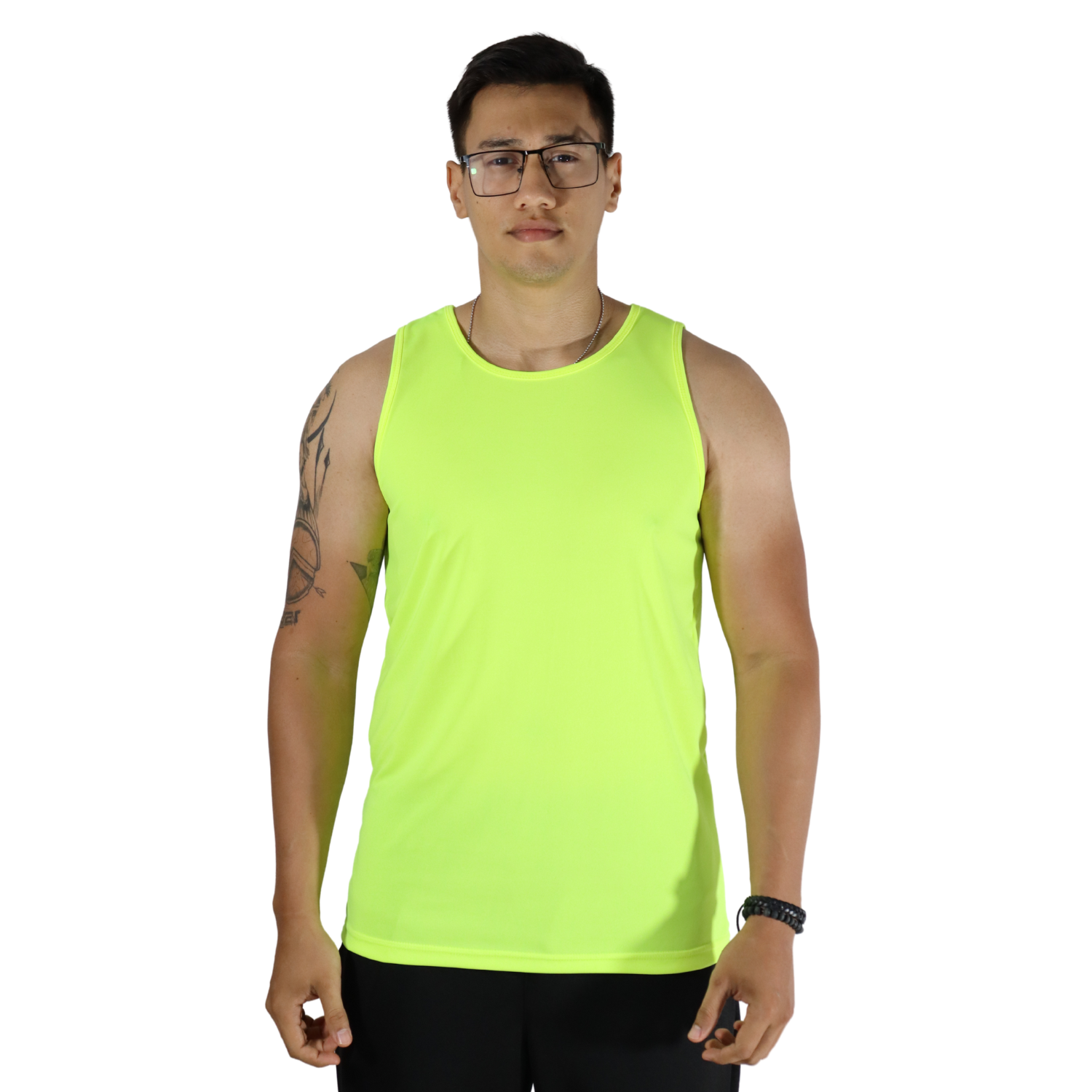 1 Regata masculina tradicional tecido cacharrel amarelo flúor - Imagem 1