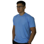 Camiseta masculina gola redonda malha pv azul celeste - Imagem 2