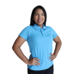 Camisa feminina polo gola pronta manga curta piquet pa azul celeste - Imagem 2