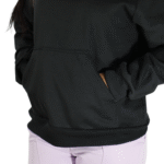 Agasalho feminino com capuz bolso canguru moletom preto - Imagem 2