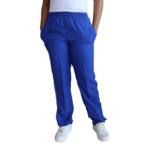 Calça unissex esportiva com vivos e bolsos laterais azul