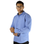 Camisa masculina social slim manga longa tricoline azul celeste - Imagem 2