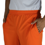 Calça masculina com elástico e faixa refletiva helanca colegial laranja - Imagem 4