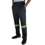 Calça masculina com elástico e faixa refletiva helanca colegial cinza chumbo - Imagem 2