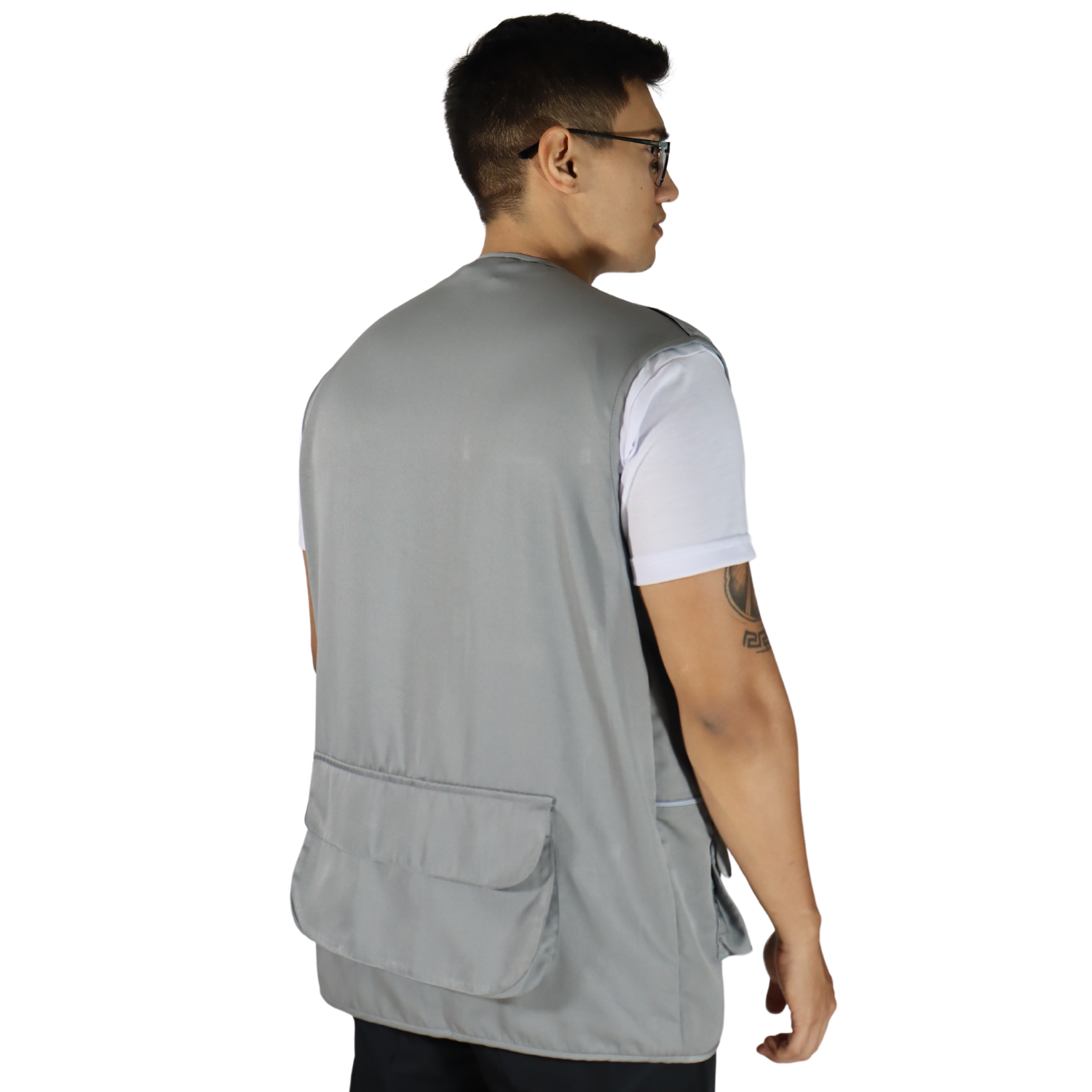 2 Colete masculino multiuso 9 bolsos cinza - Imagem 3