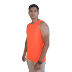 Regata masculina tradicional tecido cacharrel laranja neon - Imagem 3