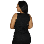 Regata feminina tecido cacharrel preto - Imagem 2