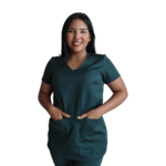 Camisa feminina de serviço hospitalar oxford verde musgo - Imagem 2