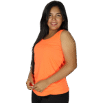 Regata feminina tecido cacharrel laranja - Imagem 2