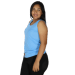 Regata feminina tecido cacharrel azul celeste - Imagem 2