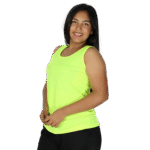 Regata feminina tecido cacharrel amarelo flúor - Imagem 2