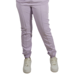 Calça feminina hospitalar tecido oxford lilás