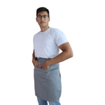 Avental masculino com bolso frontal microfibra cinza claro - Imagem 2