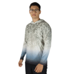 Camiseta masculina com capuz manga longa dryfit branca com cinza camuflado - Imagem 2