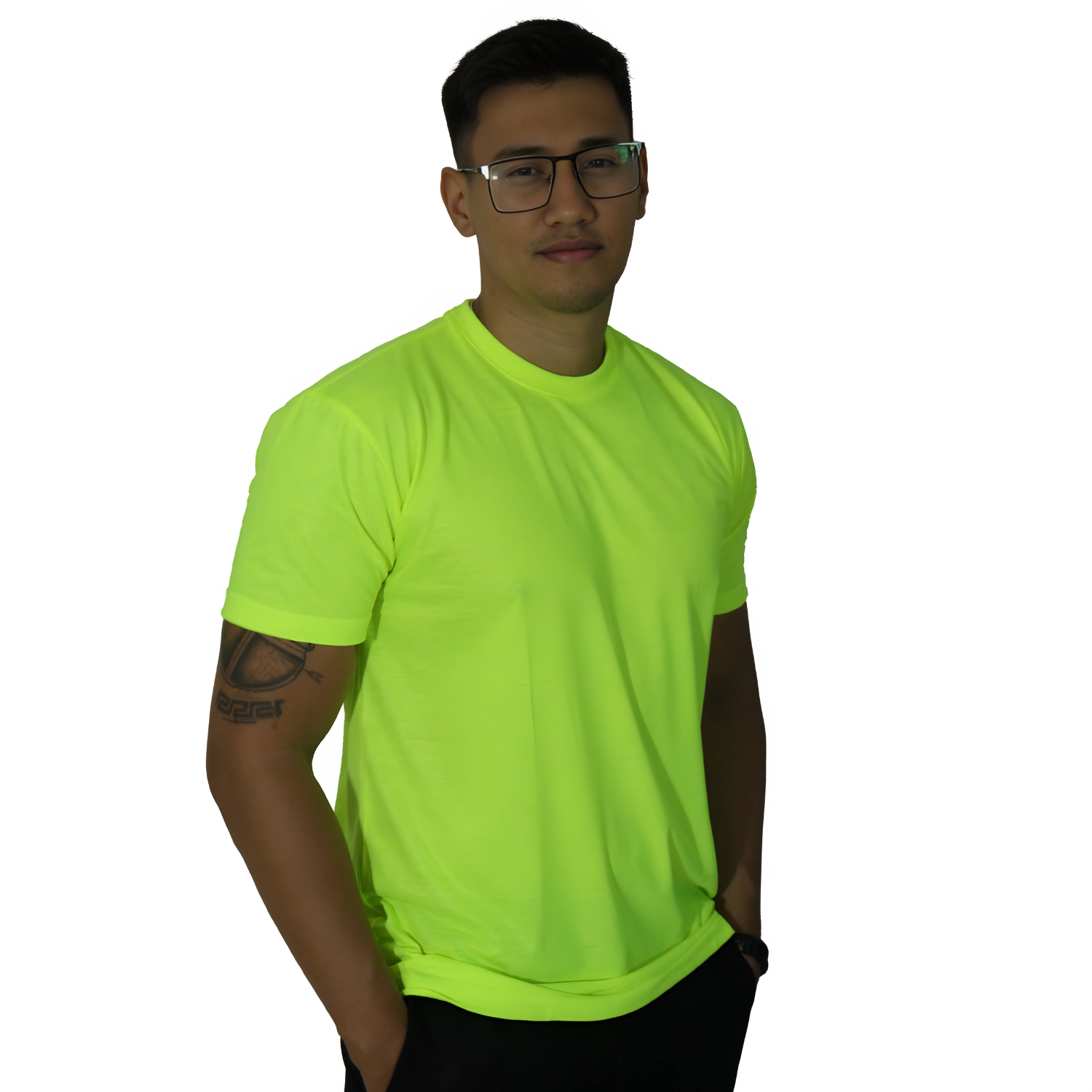 2 Camiseta masculina gola mesmo tecido malha pv verde floresta - Imagem 2