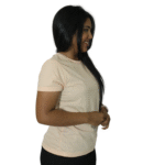 Camiseta feminina t-shirts manga curta meia malha pv salmão - Imagem 2