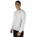 Camiseta masculina fit manga longa gola redonda dry plus branco - Imagem 2