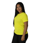 Camiseta feminina t-shirts manga curta meia malha pv amarelo - Imagem 3