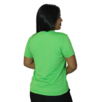 Camiseta feminina fit manga curta gola mesmo tecido dry plus verde - Imagem 2