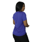 Camiseta feminina fit manga curta gola mesmo tecido dry plus azul bic - Imagem 2