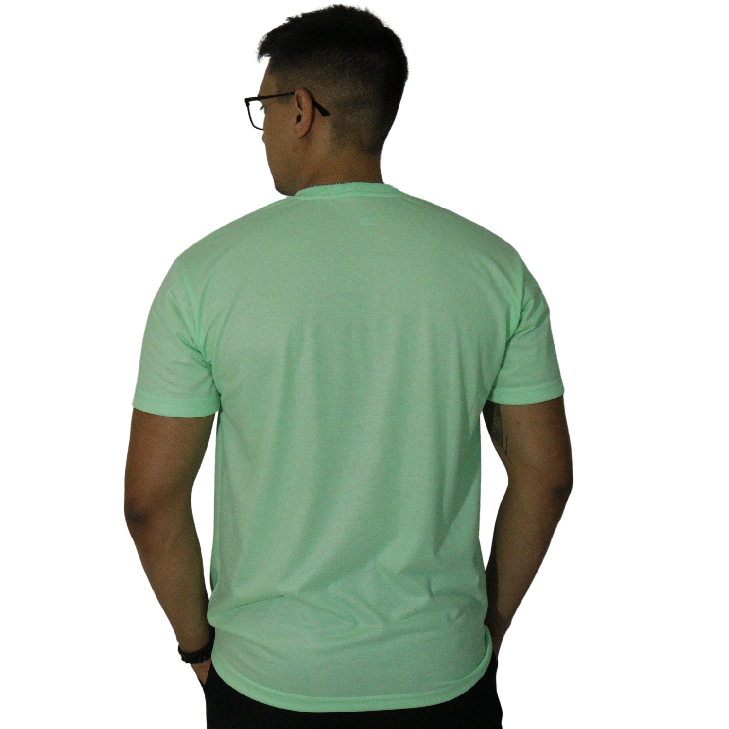 2 Camiseta masculina gola redonda malha pv verde bebê - Imagem 3