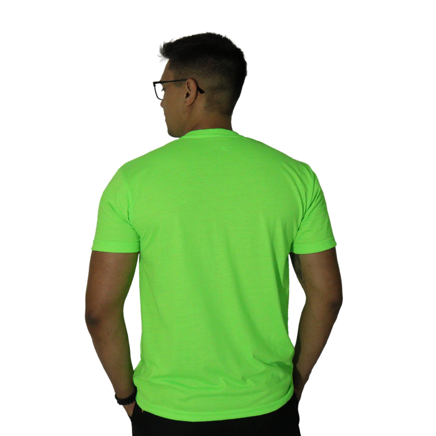 2 Camiseta masculina gola redonda malha pv verde neon - Imagem 3