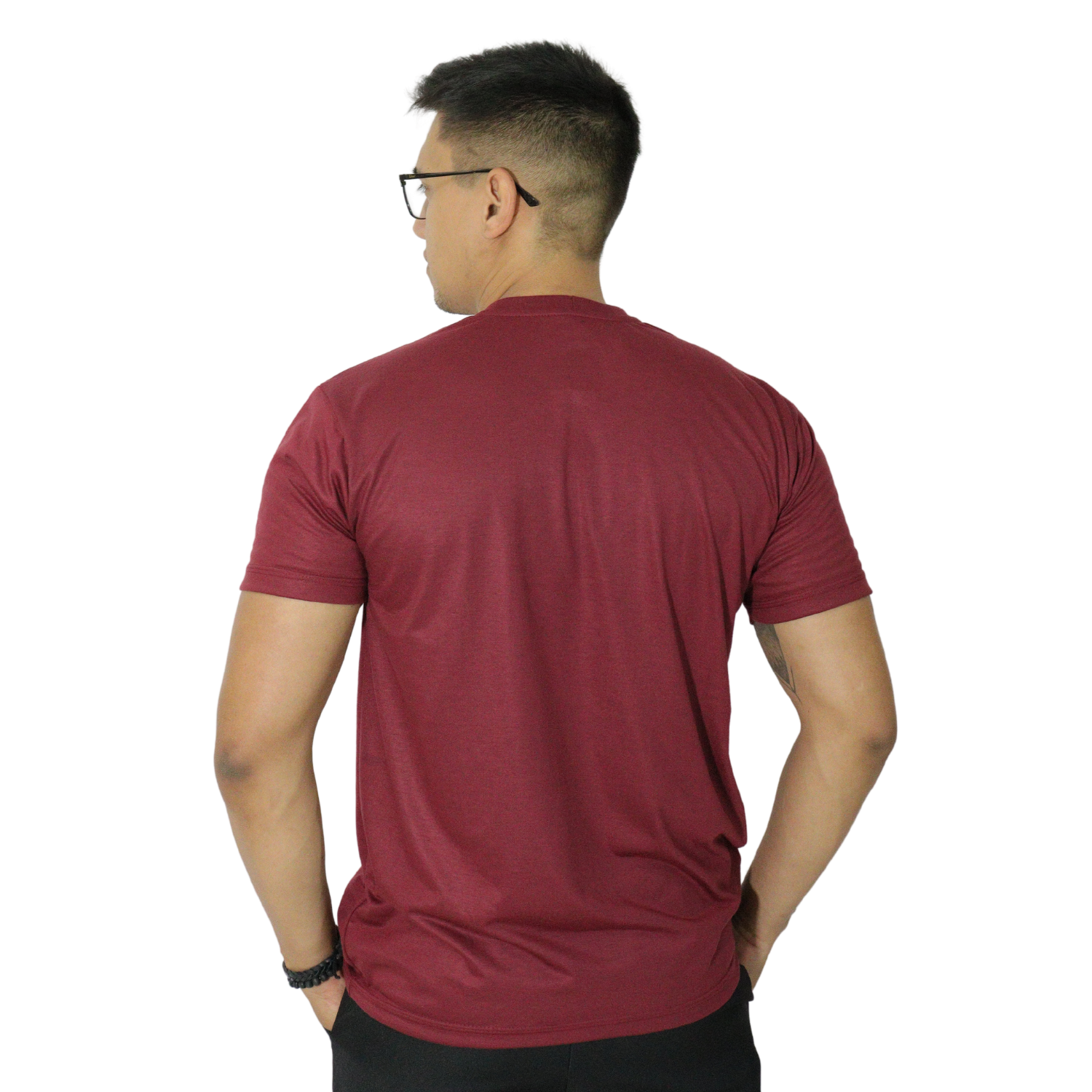 2 Camiseta masculina gola redonda malha pv vinho - Imagem 3