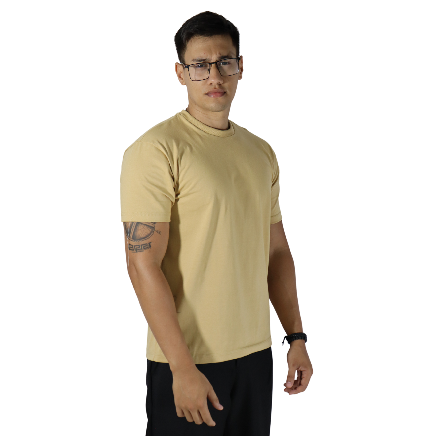 2 Camiseta masculina malha menegotti confort 100% algodão bege - Imagem 4