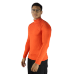 Camiseta masculina manga longa gola alta dry plus laranja - Imagem 2