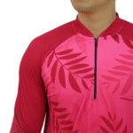 Camiseta masculina raglan manga longa com zíper aerodry estampa de folhas - Imagem 4