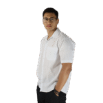 Camisa masculina social clássica manga curta oxfordine branco - Imagem 2