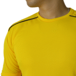 Camiseta masculina recorte com vivo manga curta cacharrel amarelo ouro - Imagem 4