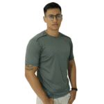 Camiseta masculina recorte com vivo manga curta cacharrel cinza chumbo - Imagem 2