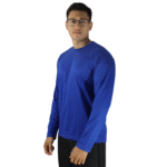 Camiseta tradicional masculina manga longa malha pv azul royal - Imagem 2